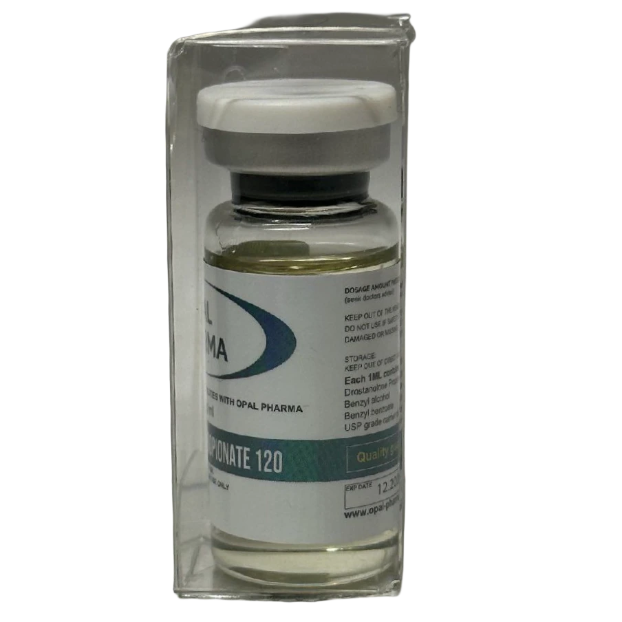 Drostanolone Propionate 120mg/ml Opal Pharma injectable anabolic – side view – discreet UK & EU delivery