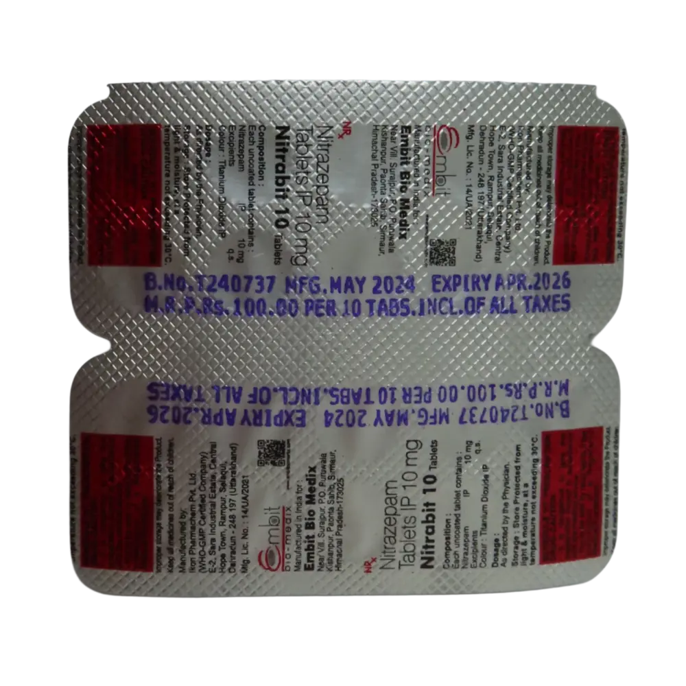 Nitrazepam 10 mg tablets – nitrabit blister pack