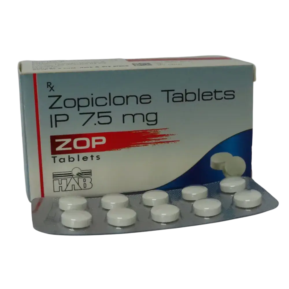 Zopiclone 7.5 mg HAB white tablets – generic packaging
