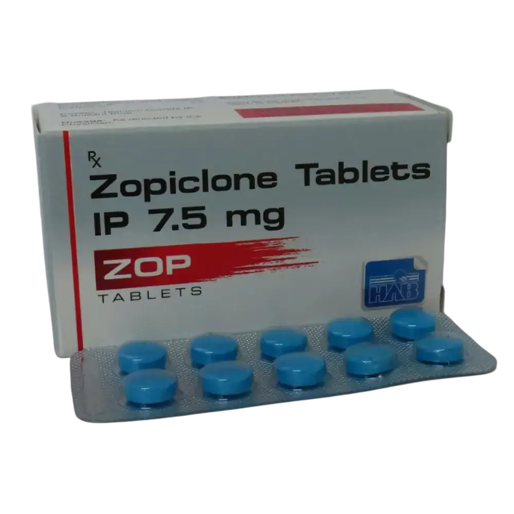 Zopiclone 7.5 mg HAB blue tablets – generic packaging