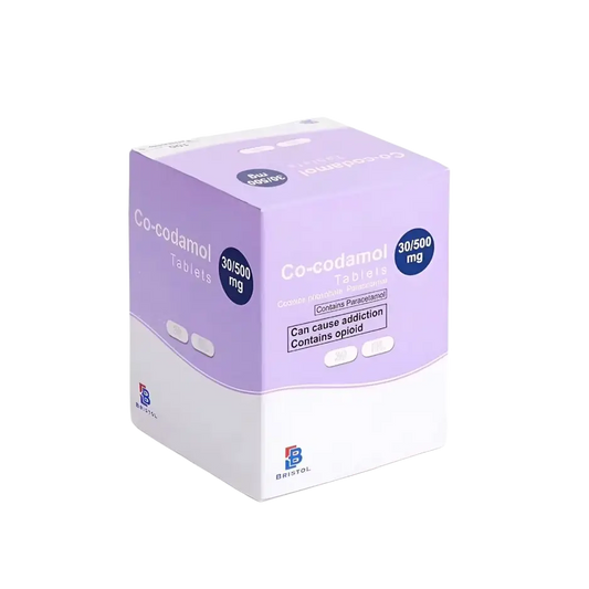 Co-codamol 30/500mg Codeine and Paracetamol tablets –Bristol packaging