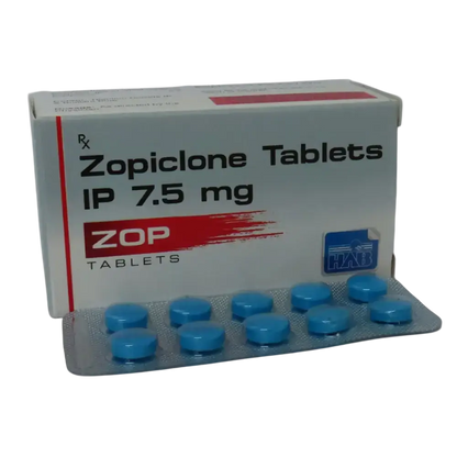 Zopiclone 7.5 mg HAB blue tablets – generic packaging